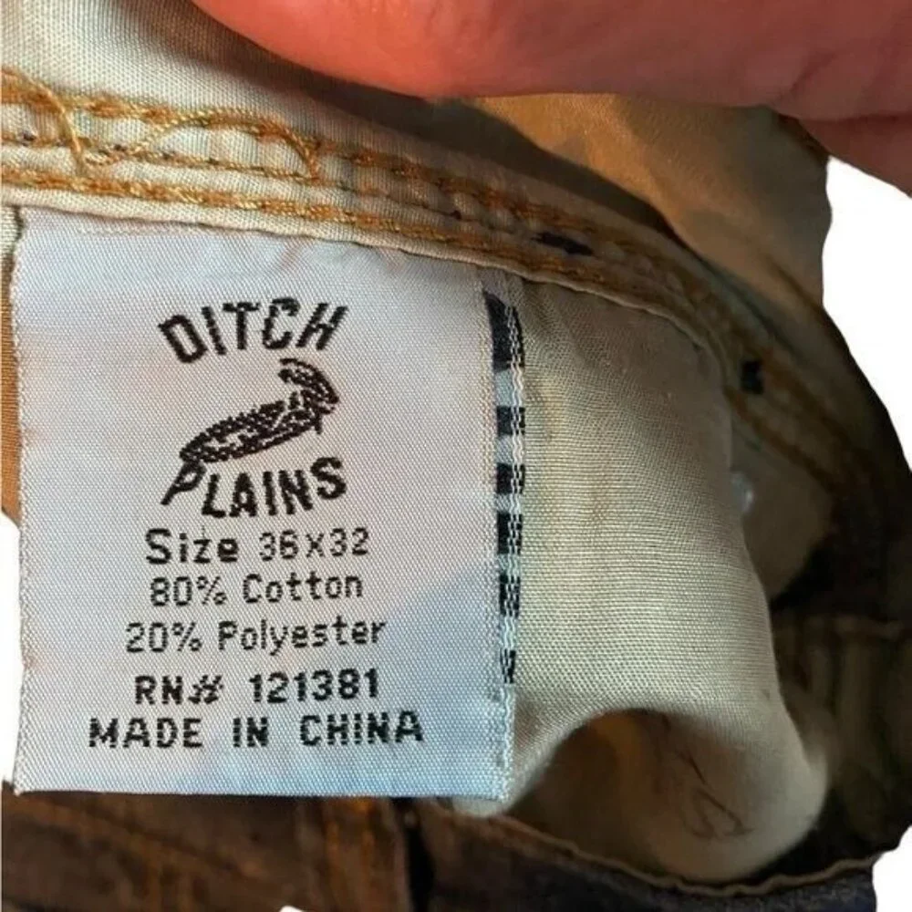 Ditch Plains DPs Men Jeans Size 36 x 32 Straight‎ Leg Relaxed Medium Wash…